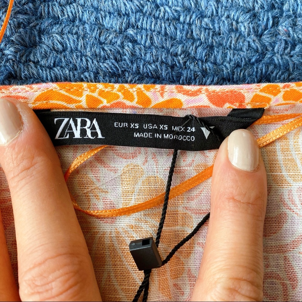 🍊 ZARA ORANGE PINK FRONT TWIST CROP TOP! - Picture 8 of 13
